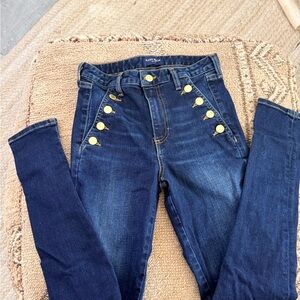Ramy Brook Dark Blue Jeans with Gold Buttons